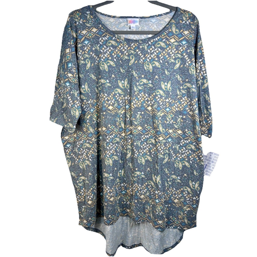 LuLaRoe New Women's Irma Blouse Paisley Multicolor Size Large Hi-Low NWT